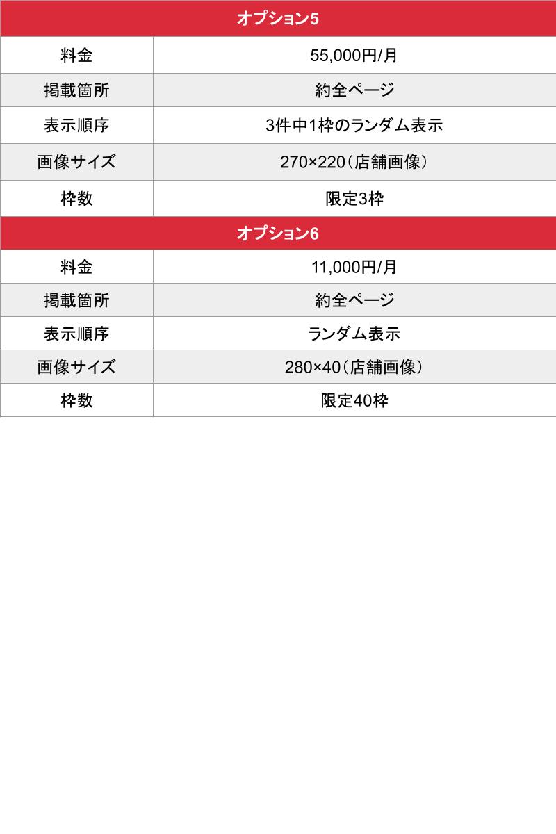 LUXURY DELI（ラグデリ）_オプション_料金表